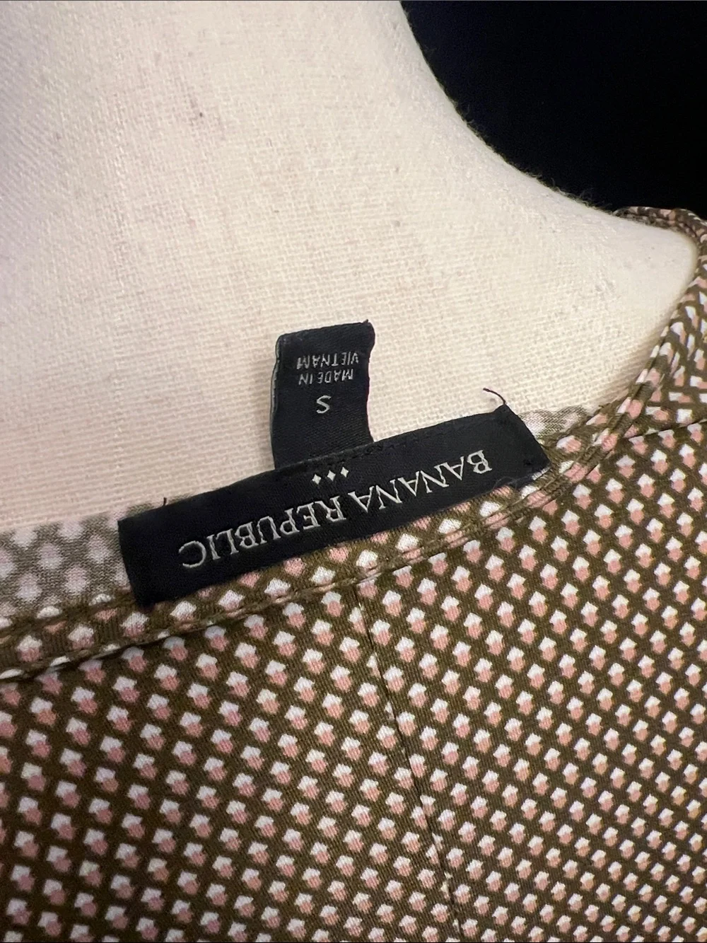 Banana Republic Beige Olive Pink Twist-Detail Midi Dress - Picture 6 of 6